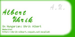 albert uhrik business card
